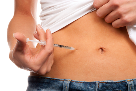 Insulin spritzen bei Diabetes